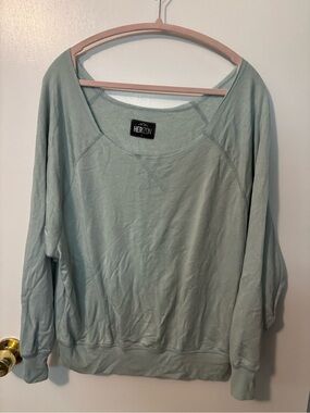 Loungewear Athleisure Off Shoulder HERIZON Aqua Pullover Oversized Sweatshirt